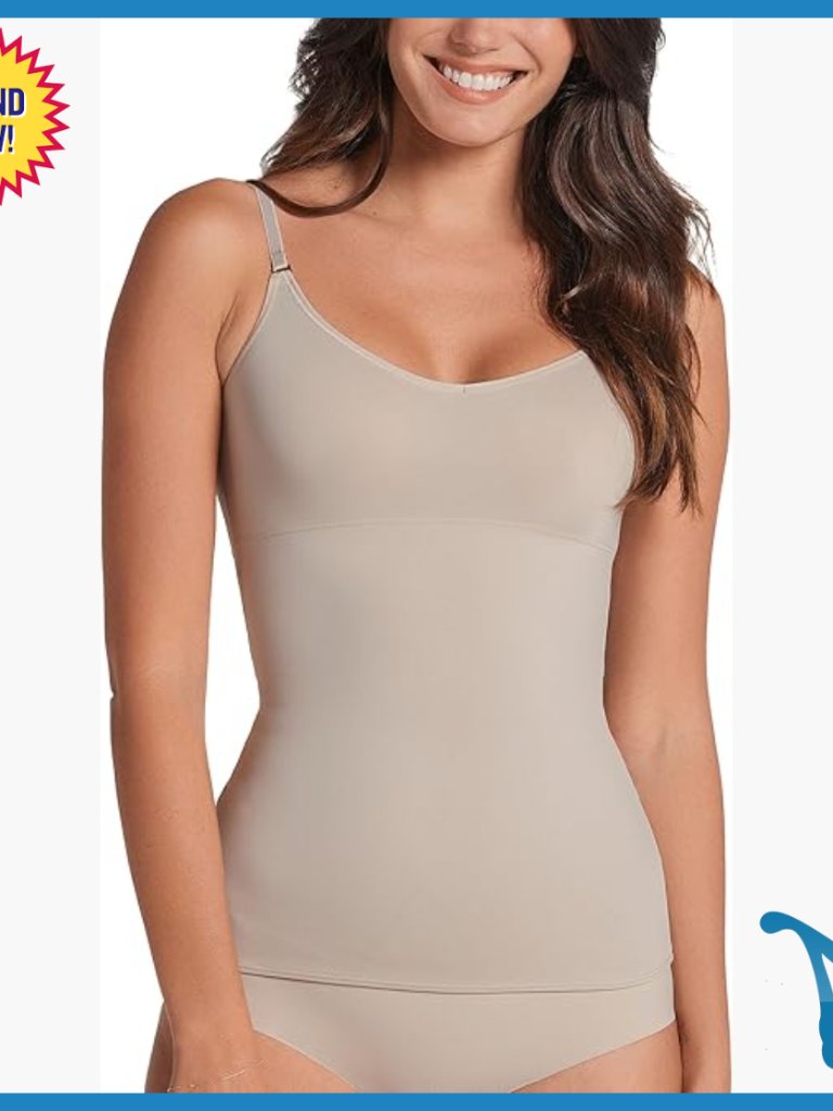 Moderate Compression Shaper Cami, 2-Way Wear, Lightweight Shapewear Top